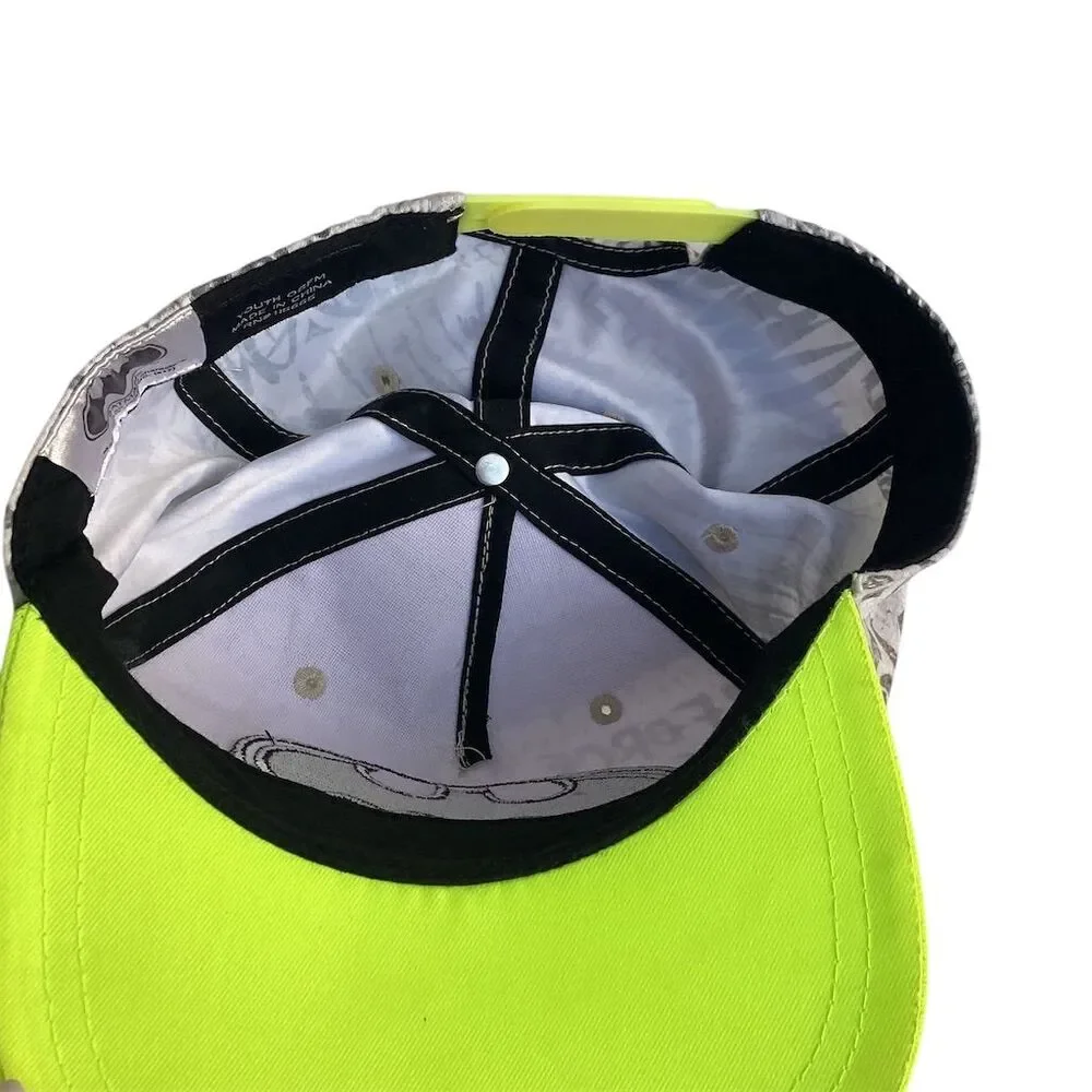 Batman Youth Snapback‎ Hat Neon Yellow Brim Adjustable Comic Graphic